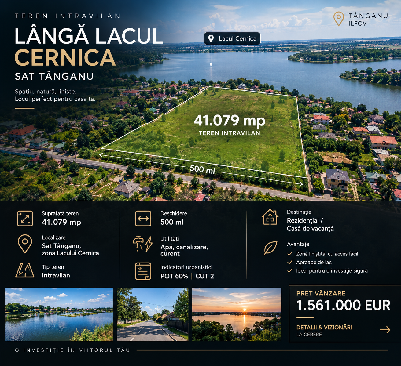 Vanzare teren 41.079 mp langa LACUL CERNICA